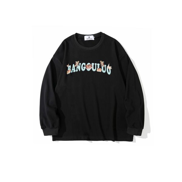 sweatshirts cartoon fun letter printed hoodless sweater mens american fashion brand loose round neck long sleeve bf lazy style pullover hood, Black
sweatshirts cartoon fun letter printed hoodless sweater mens american fashion brand loose round neck long sleeve bf lazy style pullover hood, Black