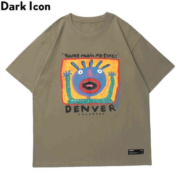 cartoon printed oversized t-shirt men women summer short sleeved men's tshirts cotton tee 210603, White;black
cartoon printed oversized t-shirt men women summer short sleeved men's tshirts cotton tee 210603, White;black