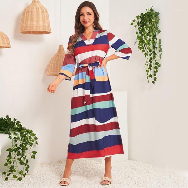 elegant irregular stripes print summer long dress women v neck bandage beach dresses female casual party boho vestidos 2021, Black;gray
elegant irregular stripes print summer long dress women v neck bandage beach dresses female casual party boho vestidos 2021, Black;gray