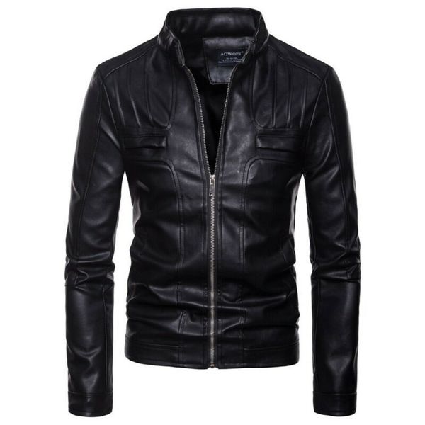 men's jackets men motorcycle jacket long sleeve zipper up fashion winter sport casual slim fit outdoor coat outwear male solid clothing, Black;brown 
men's jackets men motorcycle jacket long sleeve zipper up fashion winter sport casual slim fit outdoor coat outwear male solid clothing, Black;brown