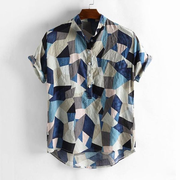 men's casual shirts plus size print blouse mens summer hit color stand collar short sleeve loose breathable camisa masculina, White;black
men's casual shirts plus size print blouse mens summer hit color stand collar short sleeve loose breathable camisa masculina, White;black