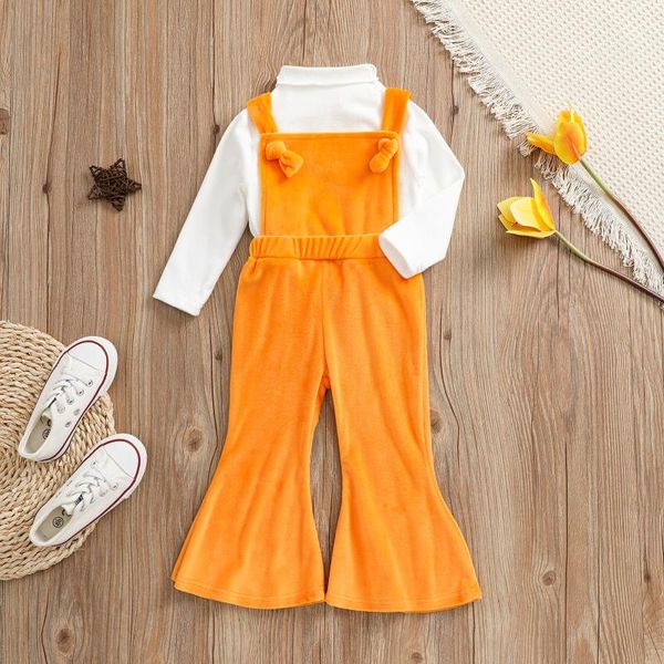 clothing sets 2 pieces kids girl suit set solid color mock neck long sleeve pullover + suspender trousers for spring fall 1-5 years, White
clothing sets 2 pieces kids girl suit set solid color mock neck long sleeve pullover + suspender trousers for spring fall 1-5 years, White