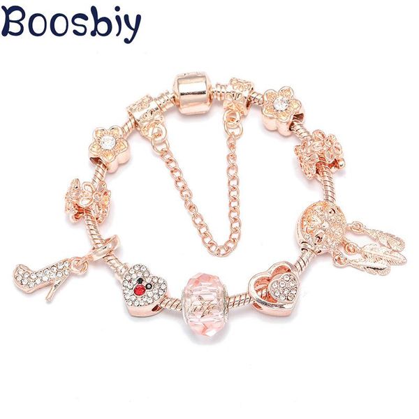 charm bracelets boosbiy diy rose gold feather & high heels pendants fits quality european style brand bracelet jewelry gift for women, Golden;silver
charm bracelets boosbiy diy rose gold feather & high heels pendants fits quality european style brand bracelet jewelry gift for women, Golden;silver