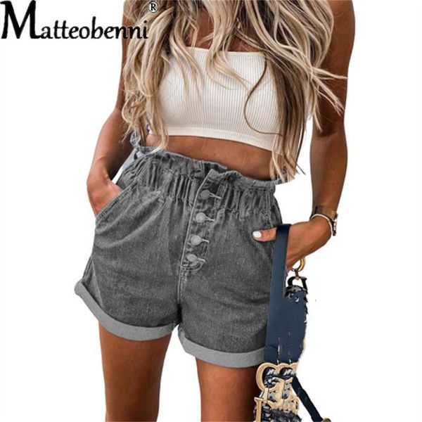 women's shorts 2021 summer high waist denim women casual loose ladies fashion buttoned roll up hem elastic gray jean female, White;black
women's shorts 2021 summer high waist denim women casual loose ladies fashion buttoned roll up hem elastic gray jean female, White;black