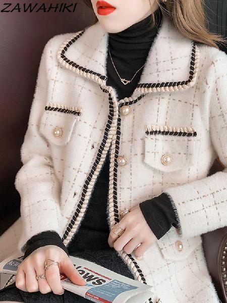 women's wool & blends zawahiki french temperament knit jacket women autumn and winter clothes long sleeve turn down collar sweater card, Black
women's wool & blends zawahiki french temperament knit jacket women autumn and winter clothes long sleeve turn down collar sweater card, Black