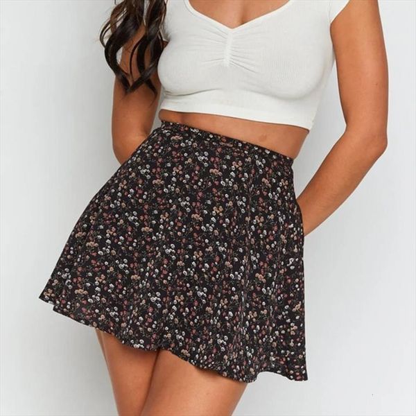 fashion high waist large women skirt hemline knee length flower printed beach short a mini skirts, Black
fashion high waist large women skirt hemline knee length flower printed beach short a mini skirts, Black