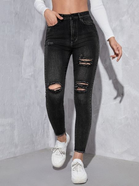 zipper fly ripped raw hem skinny jeans o824#, Blue
zipper fly ripped raw hem skinny jeans o824#, Blue