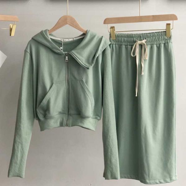 korean spring women 2 pieces set fashion tracksuit casual hooded zipper jacket coat + high waist midi skirt suit 210526, White
korean spring women 2 pieces set fashion tracksuit casual hooded zipper jacket coat + high waist midi skirt suit 210526, White