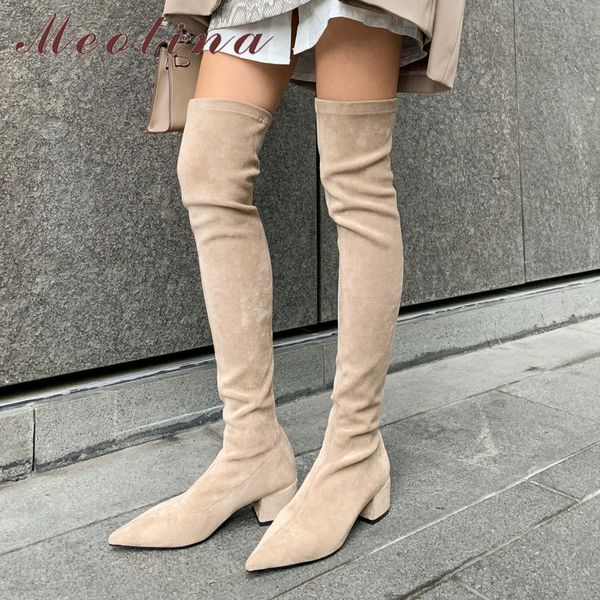 meotina over the knee boots women shoes pointed toe thick heels stretch boots slip on lady long boots autumn winter khaki 33-43 210520, Black
meotina over the knee boots women shoes pointed toe thick heels stretch boots slip on lady long boots autumn winter khaki 33-43 210520, Black