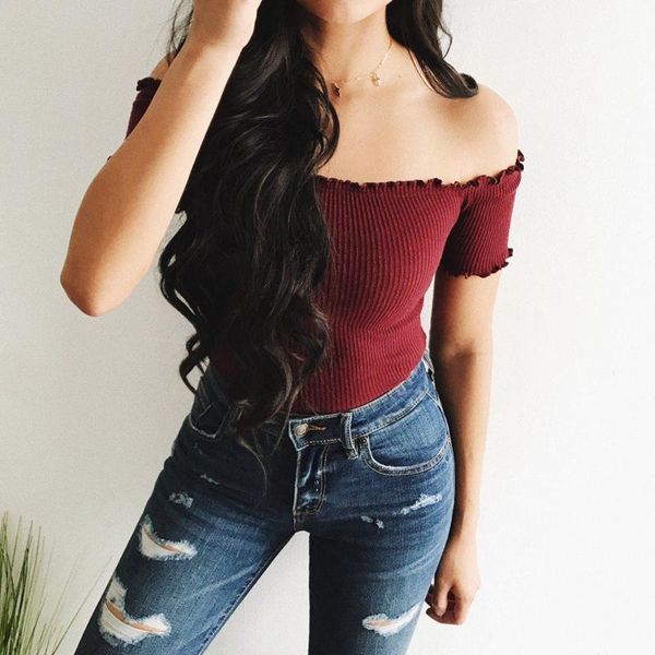 women's t-shirt 2021 fashion women summer off shoulder crop long sleeve t shirts ladies slash neck slim tee, White
women's t-shirt 2021 fashion women summer off shoulder crop long sleeve t shirts ladies slash neck slim tee, White