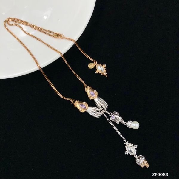 pendant necklaces european and american fashion street shooting personality open hands necklace, Silver
pendant necklaces european and american fashion street shooting personality open hands necklace, Silver