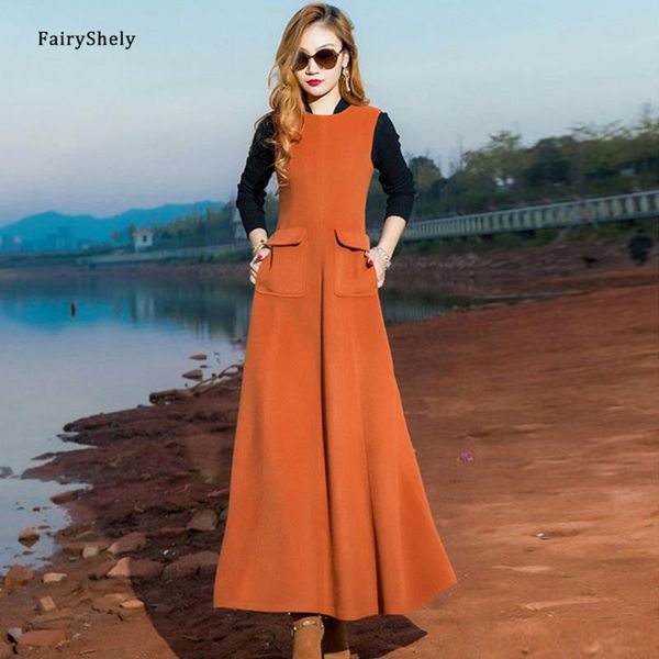 fairyshely vintage o-neck woolen vest dress women 2021 autumn winter solid large size pullover long pocket elegant 3xl casual dresses, Black;gray
fairyshely vintage o-neck woolen vest dress women 2021 autumn winter solid large size pullover long pocket elegant 3xl casual dresses, Black;gray