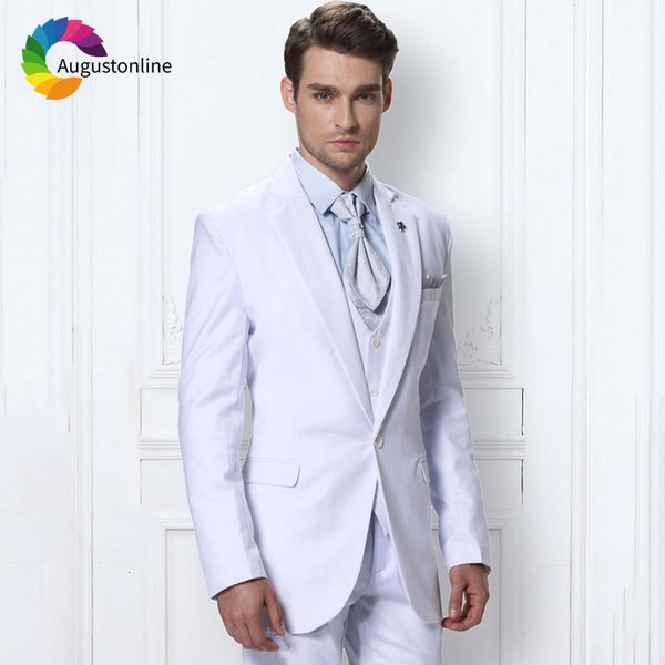 men's suits & blazers white classic wedding slim fit groom tuxedo costume homme 3piece jacket pants vest man blazer terno mas, White;black
men's suits & blazers white classic wedding slim fit groom tuxedo costume homme 3piece jacket pants vest man blazer terno mas, White;black