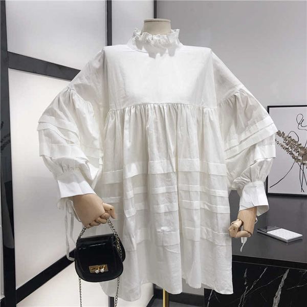 autumn stand collar long sleeve solid color black white asymmetry loose big size dres fashion 210601, Black;gray
autumn stand collar long sleeve solid color black white asymmetry loose big size dres fashion 210601, Black;gray