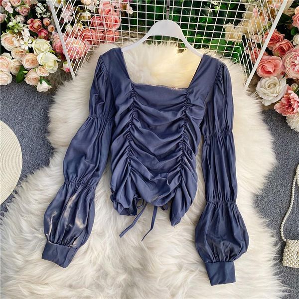 spring autumn style puff sleeve shirt female korean version was thin wild short pleated square collar uk664 women's blouses & shirts, White
spring autumn style puff sleeve shirt female korean version was thin wild short pleated square collar uk664 women's blouses & shirts, White