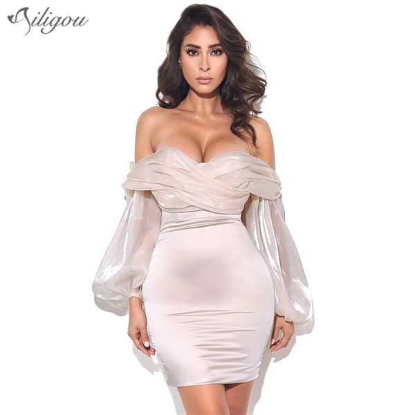 summer women's satin mini lantern sleeve banquet dress off shoulder draped tight elegant vestidos 210525, Black;gray
summer women's satin mini lantern sleeve banquet dress off shoulder draped tight elegant vestidos 210525, Black;gray