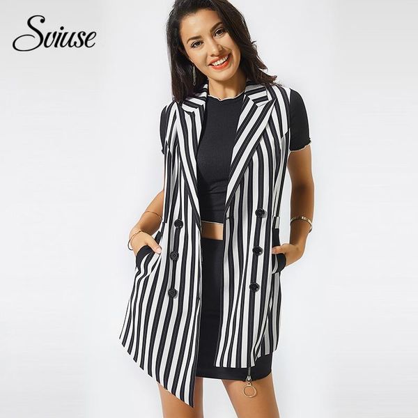 women's vests striped long blazer vest women autumn double breasted turn-down collar slim waistcoat sleeveless jacket elegant office la, Black;white
women's vests striped long blazer vest women autumn double breasted turn-down collar slim waistcoat sleeveless jacket elegant office la, Black;white