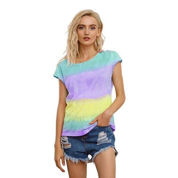 summer women's casual round neck breathable t-shirt tie-dye gradient printing raglan short sleeve top, White
summer women's casual round neck breathable t-shirt tie-dye gradient printing raglan short sleeve top, White