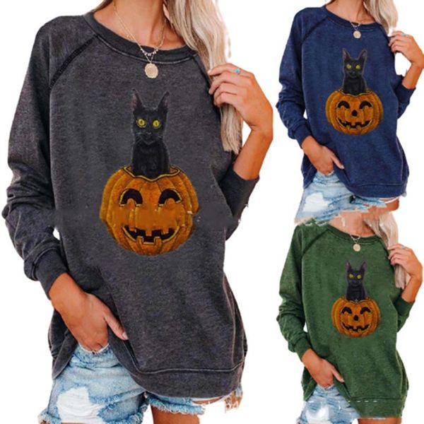 women's t-shirt autumn pumpkin cat print women halloween casual o-neck long sleeve pullover ladies street plus size grey tees s-3xl, White
women's t-shirt autumn pumpkin cat print women halloween casual o-neck long sleeve pullover ladies street plus size grey tees s-3xl, White