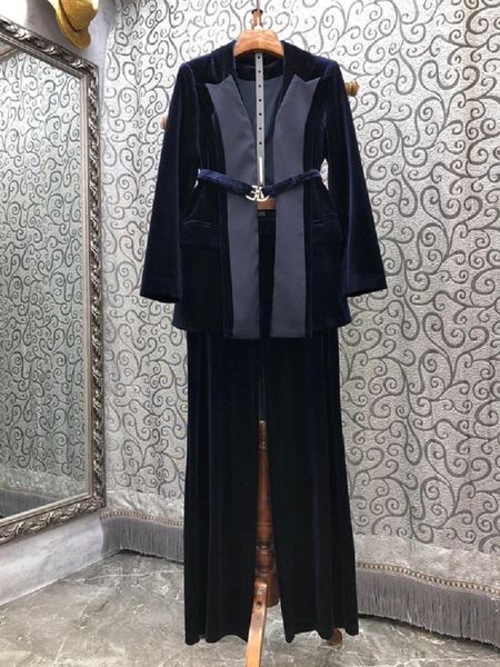 women's two piece pants set 2021 autumn winter pant sets woman color block patchwork belt coat outwear+full length velvet suit, White
women's two piece pants set 2021 autumn winter pant sets woman color block patchwork belt coat outwear+full length velvet suit, White