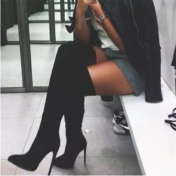 boots high pointed women's heeled knee autumn winter 2021 large 43 suede fine elastic plush, Black
boots high pointed women's heeled knee autumn winter 2021 large 43 suede fine elastic plush, Black