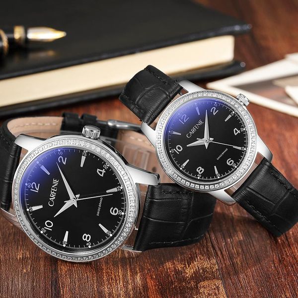 wristwatches carfenie brand couple watch man and woman sport leather simple elegant waterproof business wristwatch no bangle, Slivery;brown
wristwatches carfenie brand couple watch man and woman sport leather simple elegant waterproof business wristwatch no bangle, Slivery;brown