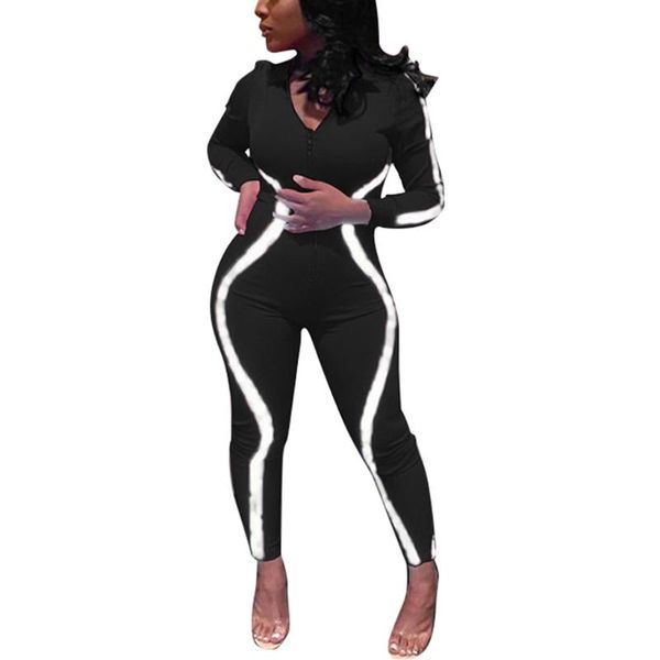women's jumpsuits & rompers autumn patchwork long sleeve jumpsuit for women fitness workout reflective zipper slim straps romper thong, Black;white
women's jumpsuits & rompers autumn patchwork long sleeve jumpsuit for women fitness workout reflective zipper slim straps romper thong, Black;white