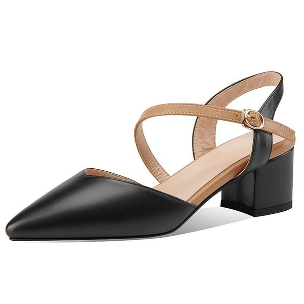 sandals elegant women's shoes ankle straps low heels summer for women fashion pointed nude party ladies pumps, Black
sandals elegant women's shoes ankle straps low heels summer for women fashion pointed nude party ladies pumps, Black