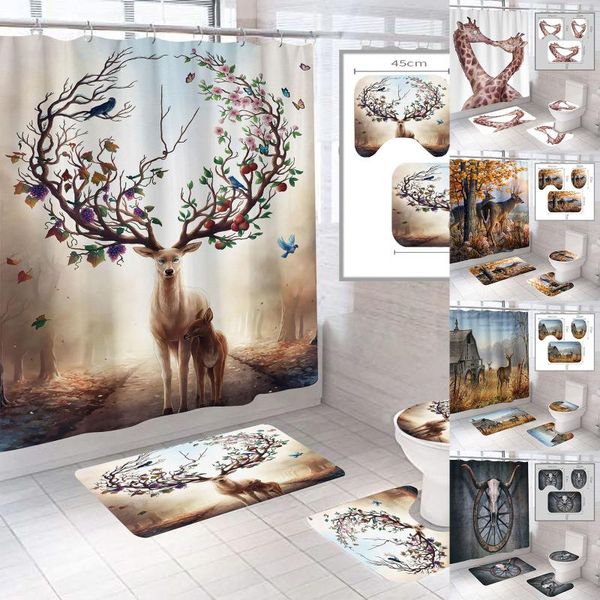 creative animal printing shower curtains nordic style elk printed home waterproof anti-skid bath cord bathroom decoration
creative animal printing shower curtains nordic style elk printed home waterproof anti-skid bath cord bathroom decoration