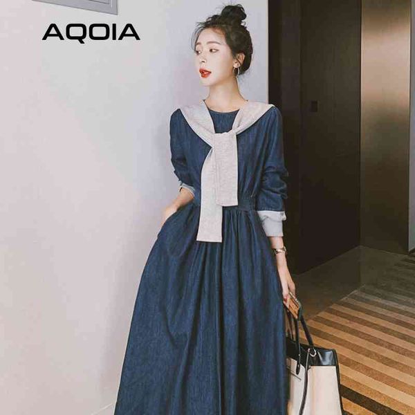 spring streetwear denim women long dress sleeve casual shawl empire loose plus size fashion y2k ladies dresses 210521, Black;gray
spring streetwear denim women long dress sleeve casual shawl empire loose plus size fashion y2k ladies dresses 210521, Black;gray
