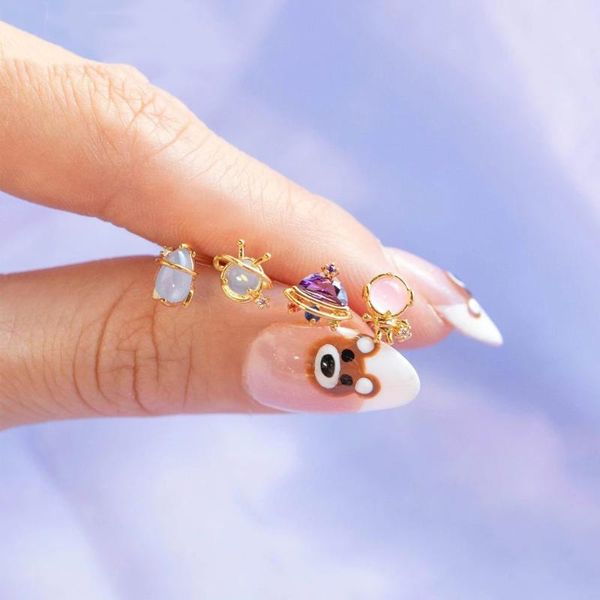 stud 2021 trendy 925 sterling silver minimal 4pc/set jewelry delicate astronaut outer space cute lovely women girl charm earring, Golden;silver
stud 2021 trendy 925 sterling silver minimal 4pc/set jewelry delicate astronaut outer space cute lovely women girl charm earring, Golden;silver