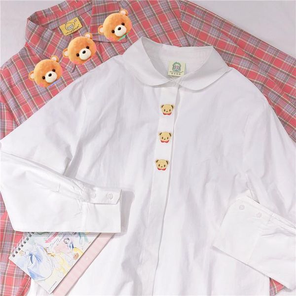 women's blouses & shirts 2021 spring retro girl loose button japan long sleeve cartoon embroidery women cute white shirt female 
women's blouses & shirts 2021 spring retro girl loose button japan long sleeve cartoon embroidery women cute white shirt female