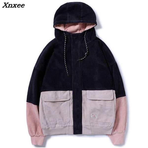 men's jackets xnxee 2021 autumn color block patchwork corduroy hooded men hip hop hoodies coats male casual streetwear outerwear, Black;brown
men's jackets xnxee 2021 autumn color block patchwork corduroy hooded men hip hop hoodies coats male casual streetwear outerwear, Black;brown