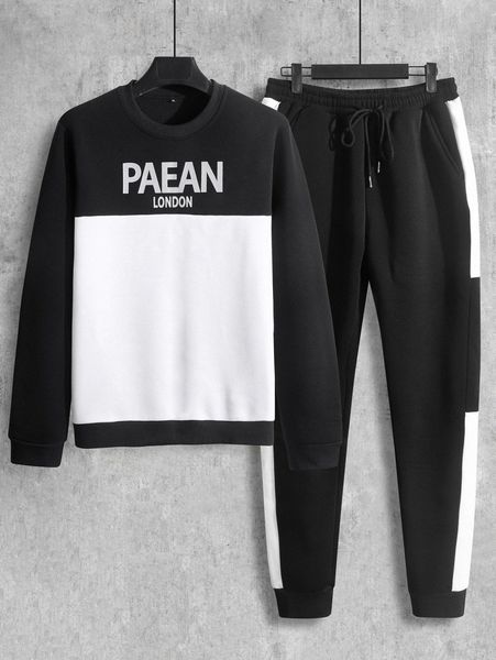 men letter graphic colorblock thermal pullover & drawstring waist sweatpants i0au#, Gray
men letter graphic colorblock thermal pullover & drawstring waist sweatpants i0au#, Gray