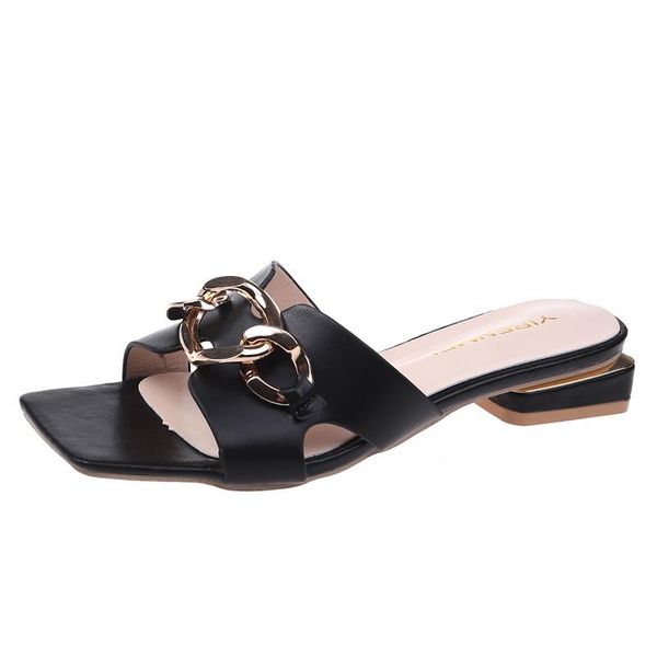 slippers 2021 street style summer women low heels mules chain squared toes hollow out ladies black sandals shoes woman
slippers 2021 street style summer women low heels mules chain squared toes hollow out ladies black sandals shoes woman