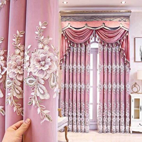 curtain & drapes wedding home decor luxury european embossed flowers pink double curtains velvet blackout for living room bedroom #4
curtain & drapes wedding home decor luxury european embossed flowers pink double curtains velvet blackout for living room bedroom #4