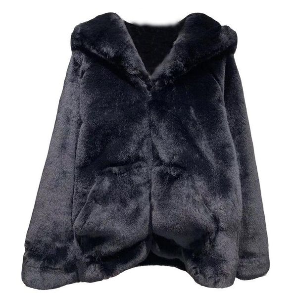 women's fur & faux winter loose solid color women overcoat fashion casual female outerwear warm ladies coat sz4e, Black
women's fur & faux winter loose solid color women overcoat fashion casual female outerwear warm ladies coat sz4e, Black