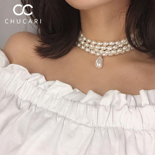 pendant necklaces chucari fashion multilayer white imitation pearl choker with metal slice fixation wide bib necklace jewelry for charm wome, Silver
pendant necklaces chucari fashion multilayer white imitation pearl choker with metal slice fixation wide bib necklace jewelry for charm wome, Silver