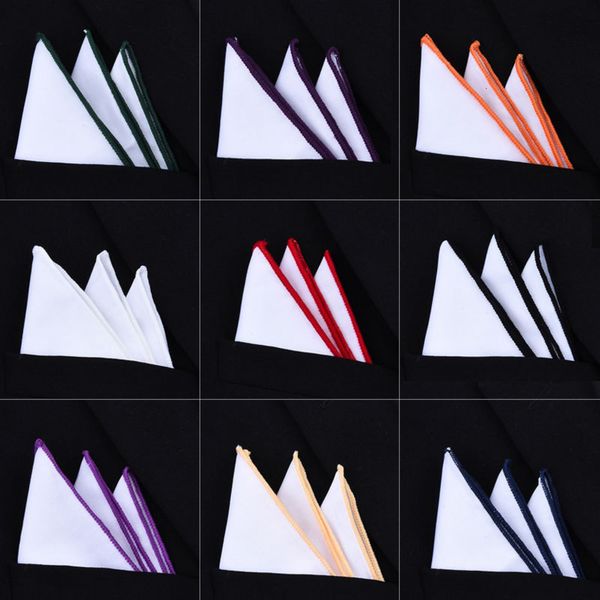 handkerchief men's color edge white pocket suit formal business handkerchief plain series folding square towel 
handkerchief men's color edge white pocket suit formal business handkerchief plain series folding square towel