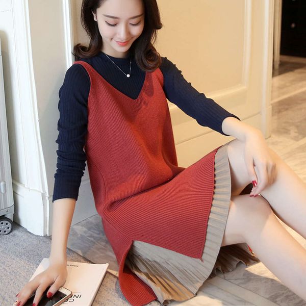 women's sweaters sweater korean autumn and winter women's pullover slim knit long 100 with two-piece belt ub9j, White;black 
women's sweaters sweater korean autumn and winter women's pullover slim knit long 100 with two-piece belt ub9j, White;black