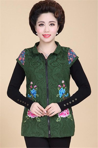 women's vests spring autumn middle-aged women & waistcoats embroidery print vest fashion female grandmother outerwear coats x377, Black;white
women's vests spring autumn middle-aged women & waistcoats embroidery print vest fashion female grandmother outerwear coats x377, Black;white