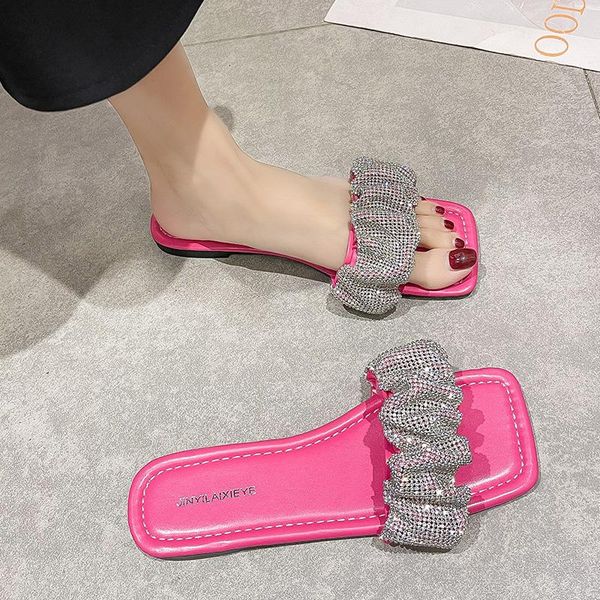 slippers fairy style square toe rhinestone for female summer 2021 fashion outside wear all-match beach solid slides shoes, Black
slippers fairy style square toe rhinestone for female summer 2021 fashion outside wear all-match beach solid slides shoes, Black