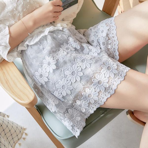 women's shorts sweet casual lace flower mesh thin summer elastic high waisted women fashion wide legs baggy loose white short clothes, White;black
women's shorts sweet casual lace flower mesh thin summer elastic high waisted women fashion wide legs baggy loose white short clothes, White;black