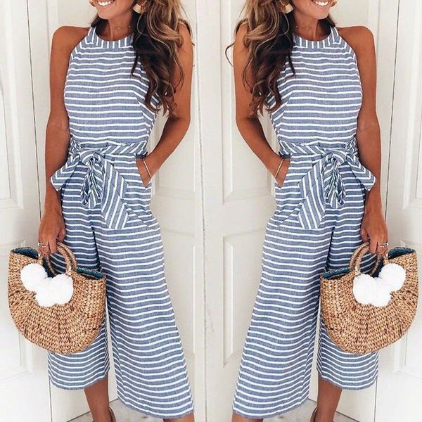 women's jumpsuits & rompers fashion summer jumpsuit overalls women strip o neck sleeveless long elegant belt bow loose jumsuits for, Black;white
women's jumpsuits & rompers fashion summer jumpsuit overalls women strip o neck sleeveless long elegant belt bow loose jumsuits for, Black;white