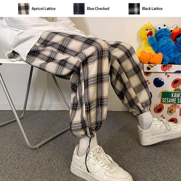 men's pants plaid straight men women casual nine-point sports drawstring harlan loose all-macth trend male trousers four seasons, Black
men's pants plaid straight men women casual nine-point sports drawstring harlan loose all-macth trend male trousers four seasons, Black