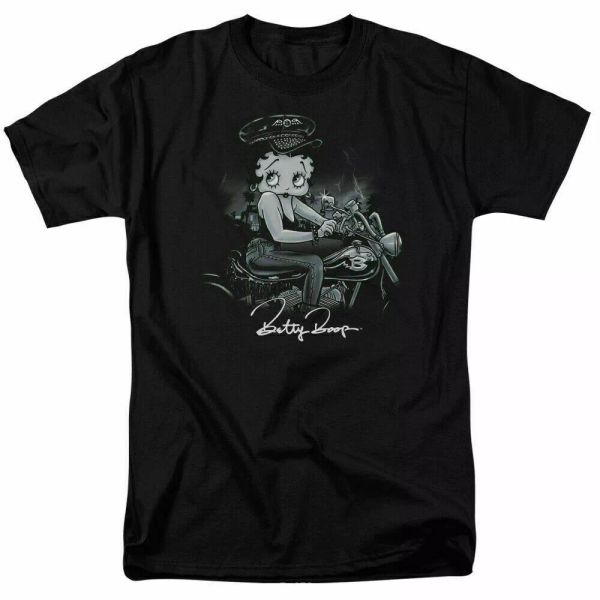 betty boop storm rider t shirt mens licensed cartoon merchandise classic black, White;black 
betty boop storm rider t shirt mens licensed cartoon merchandise classic black, White;black