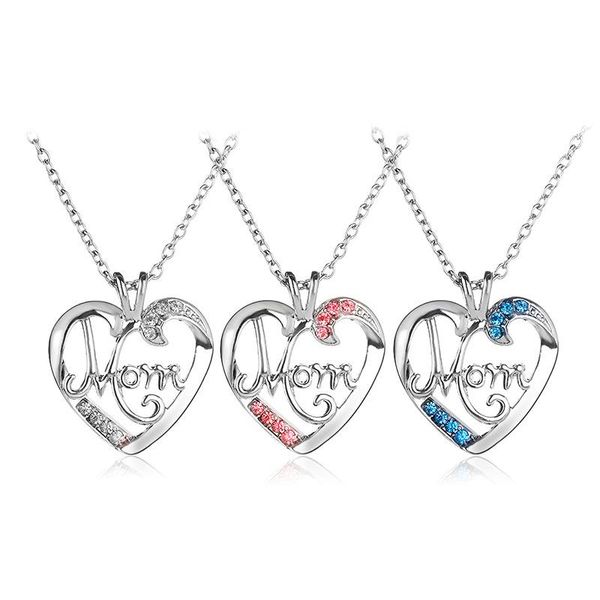 pendant necklaces 2021 est mother's day gift pink blue white 3 colors mom letter love rhinestone heart shape necklace, Silver
pendant necklaces 2021 est mother's day gift pink blue white 3 colors mom letter love rhinestone heart shape necklace, Silver