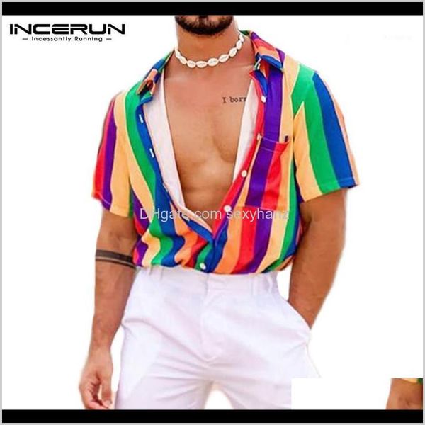 mens shirts summer colorful striped short sleeve lapel neck casual loose streetwear fashion hiphop beach shirt men incerun1 m4uvs, White;black
mens shirts summer colorful striped short sleeve lapel neck casual loose streetwear fashion hiphop beach shirt men incerun1 m4uvs, White;black