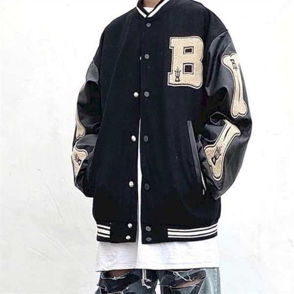 high street men's jacket spring autumn national fashion hip-hop woolen vintage baseball jacket men's loose street coat 210928, Black;brown
high street men's jacket spring autumn national fashion hip-hop woolen vintage baseball jacket men's loose street coat 210928, Black;brown