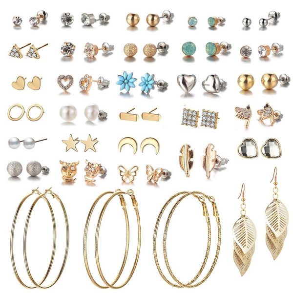 stud danze 32 pairs/lot fashion big circle gold leaf crystal flower earring set for women sweet romantic style, Golden;silver
stud danze 32 pairs/lot fashion big circle gold leaf crystal flower earring set for women sweet romantic style, Golden;silver